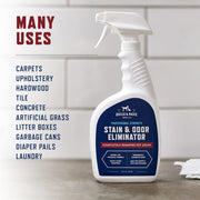 Rocco & Roxie Enzyme Stain & Odor Eliminator, 32 Fl Oz | Bio-enzymatic urine destroyer; CRI Certified Safe; made in USA; for carpets, bedding, litter boxes, crates & cars