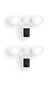 Ring Floodlight Cam 2K (newest model), Wired, Home or business security, Wide-Angle Retinal 2K Video, 6x Enhanced Zoom, Ultra-Bright Floodlights, 2-Pack, White