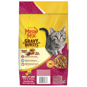 Meow Mix Gravy Bursts Dry Cat Food, 3 lb Bag | Crunchy cat kibble, gravy filled pieces, 100% complete & balanced nutrition