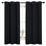 NICETOWN Black Blackout Curtains for Bedroom 42" Wide x 63" Long 2 Panels | Solid Grommet Thermal Insulated Drapes, Noise Reducing, Light Blocking, Room Darkening Decor for Kitchen Window Treatments