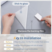 rabbitgoo Frosted Glass Window Privacy Film, Static Cling, 17.5" x 78.7" | Heat Control UV Blocking Sticker, Non Adhesive Removable Tint, No Glue Anti-Glare Renter Friendly Coverings for Home Bathroom